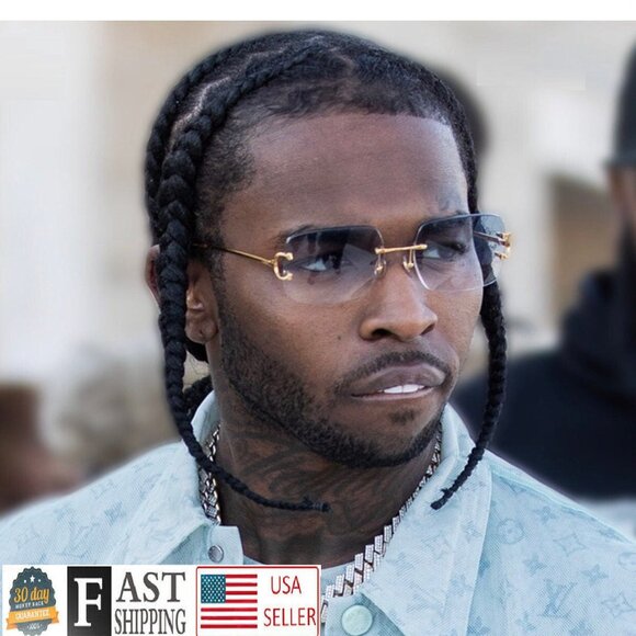 Men Sunglasses Hip Hop Gold‎ Blue Lens Fashion Retro Classic Shades Quevo Lentes - Picture 1 of 5